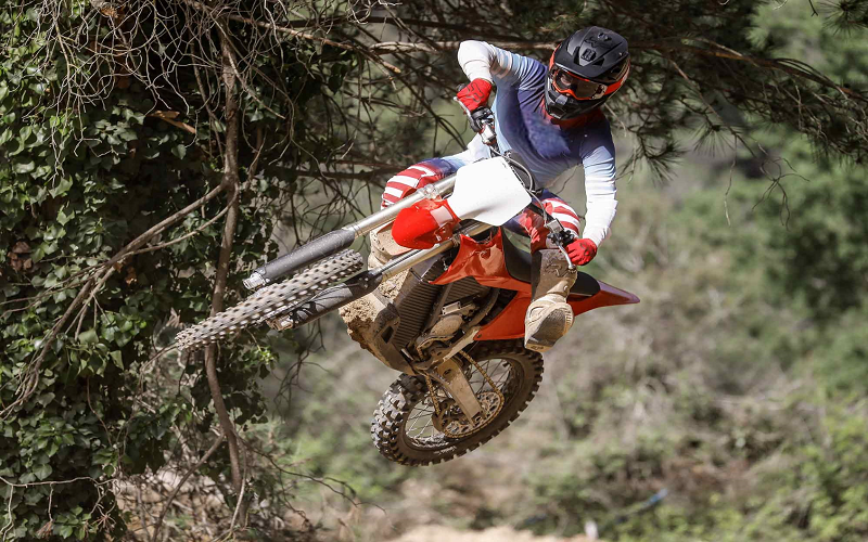 Man jumping with motocross